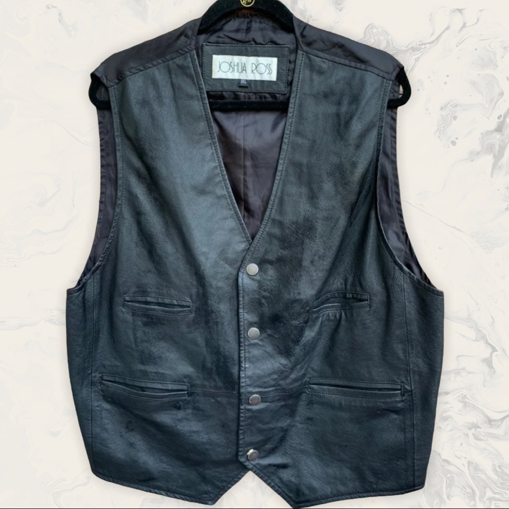 Joshua Ross black leather vest